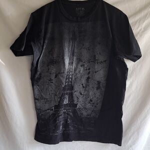 Apt. 9 Black T-Shirt with Eiffel Tower Graphic